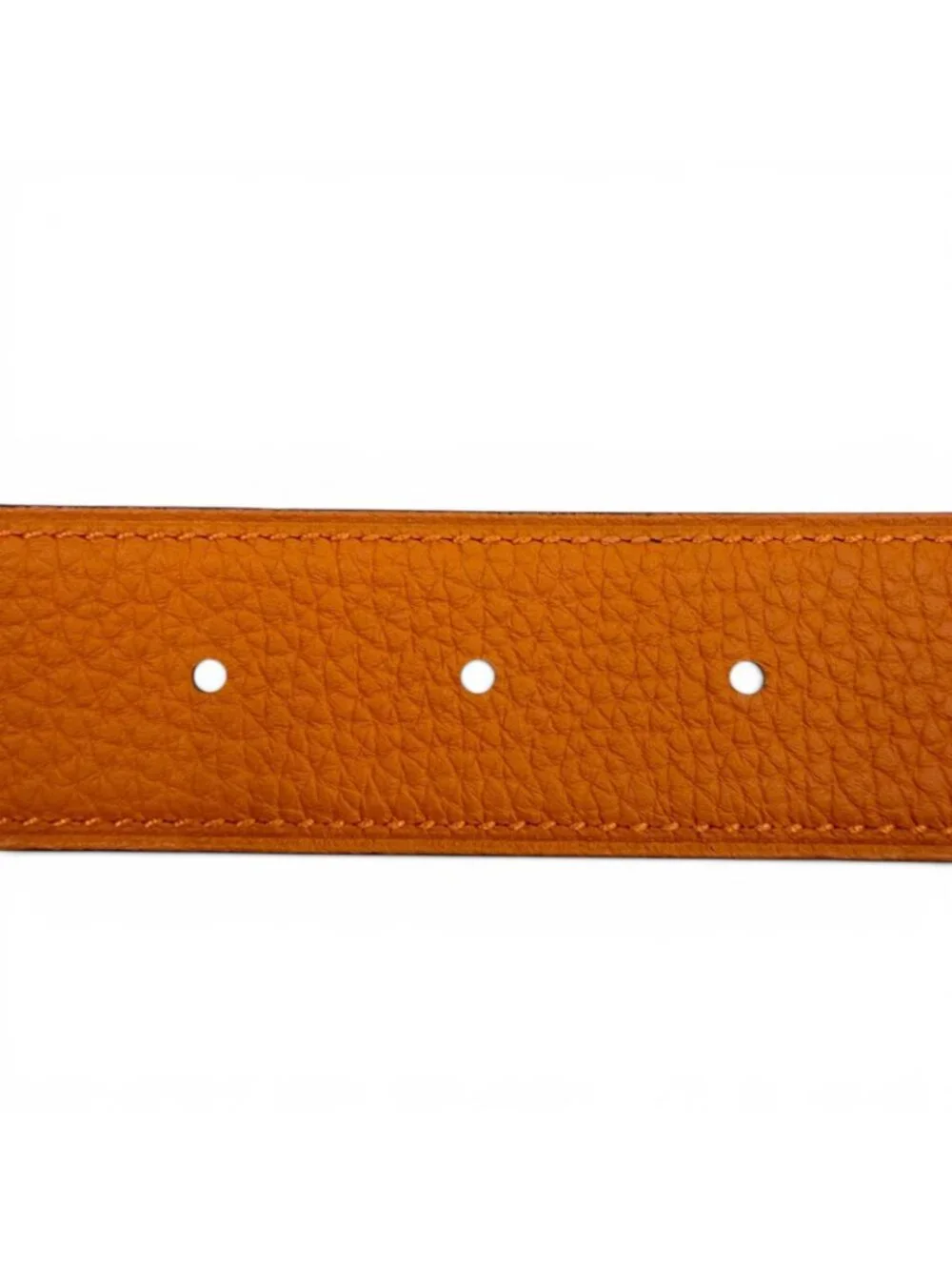 Hermes Constance Pegasus Box Calf Togo Silver Reversible Belt Black Orange